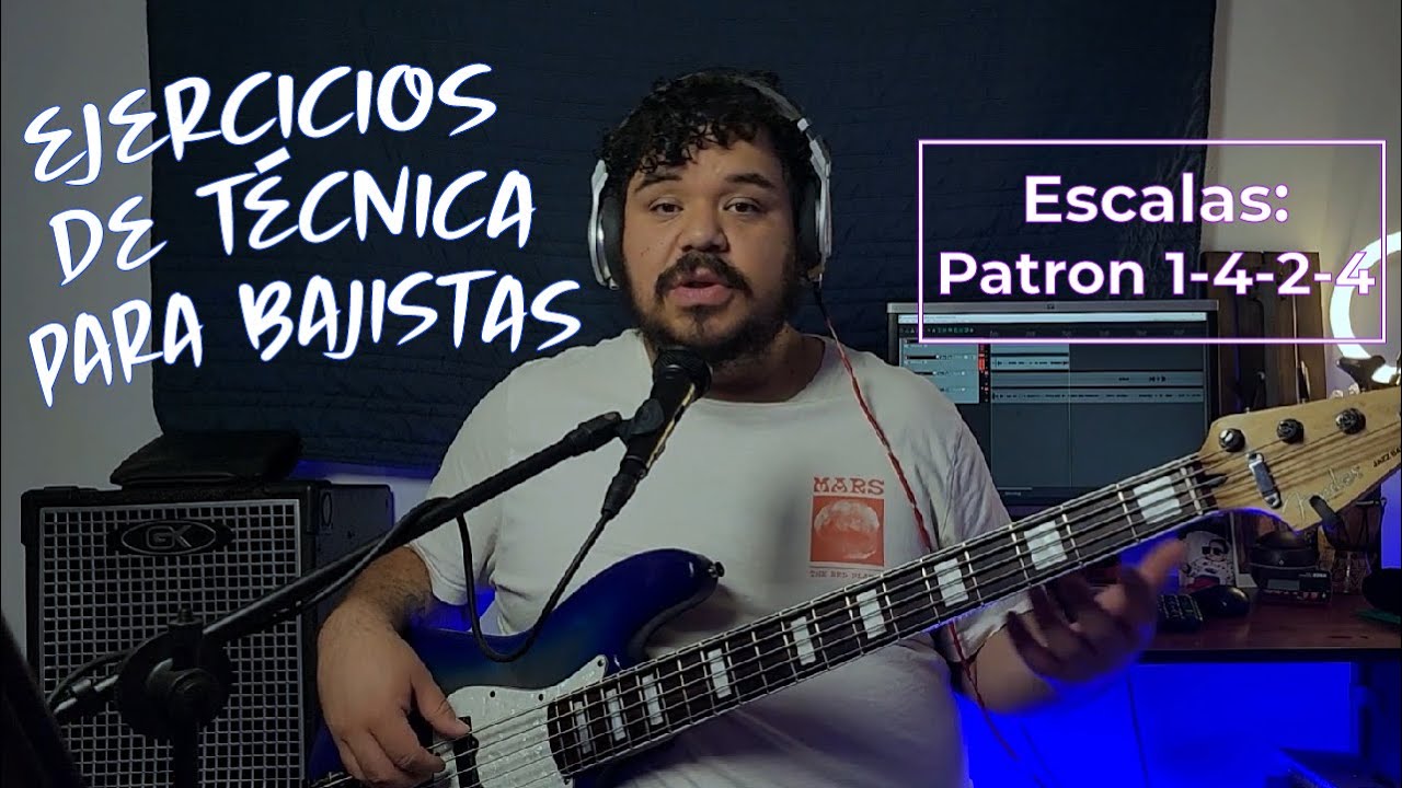 Ejercicios de técnica para bajistas | ¿Cómo tocar ESCALA MENOR Y MAYOR en el BAJO? | 1-4-2-4