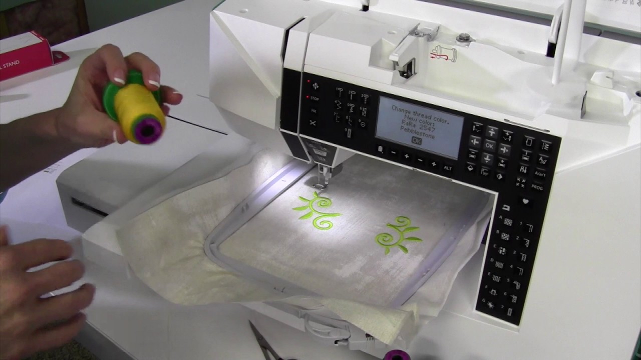 Husqvarna Viking Jade 35 51 Вышивание дизайна от начала до конца