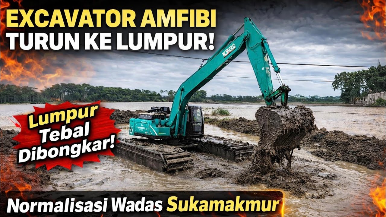 EXCAVATOR AMFIBI TURUN KE LUMPUR‼️LUMPUR TEBAL DI BONGKAR WADAS SUKAMAKMUR KARAWANG #kdm 