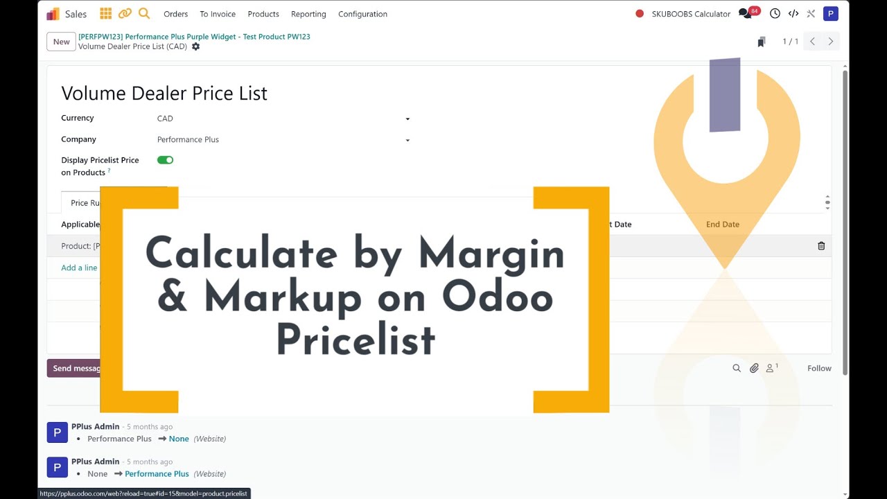 Markup or Margin Odoo Pricelist Pricelist Rule