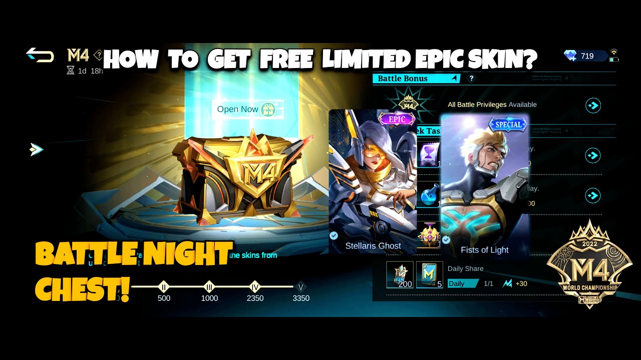 GET GUARANTEED FREE TIME LIMITED SKIN FROM M4 PARTY CHEST | MOBILE LEGENDS FREE SKIN