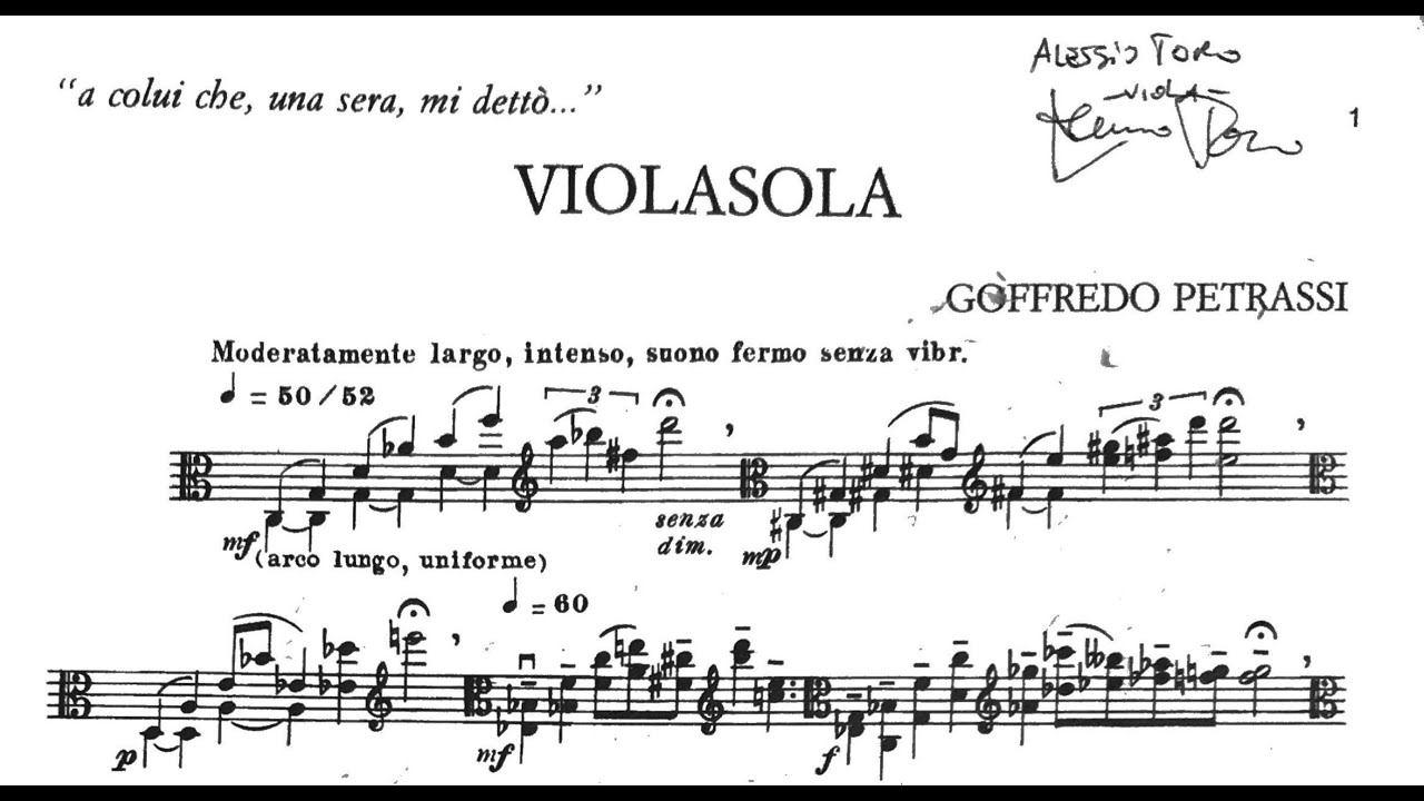 Goffredo Petrassi - VIOLASOLA (1978), Alessio Toro