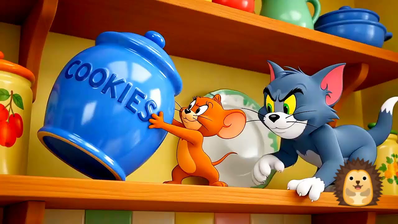 Classic 3D slapstick cartoon in the style of vintage American cat-and-mouse comedy.#trending #funny 