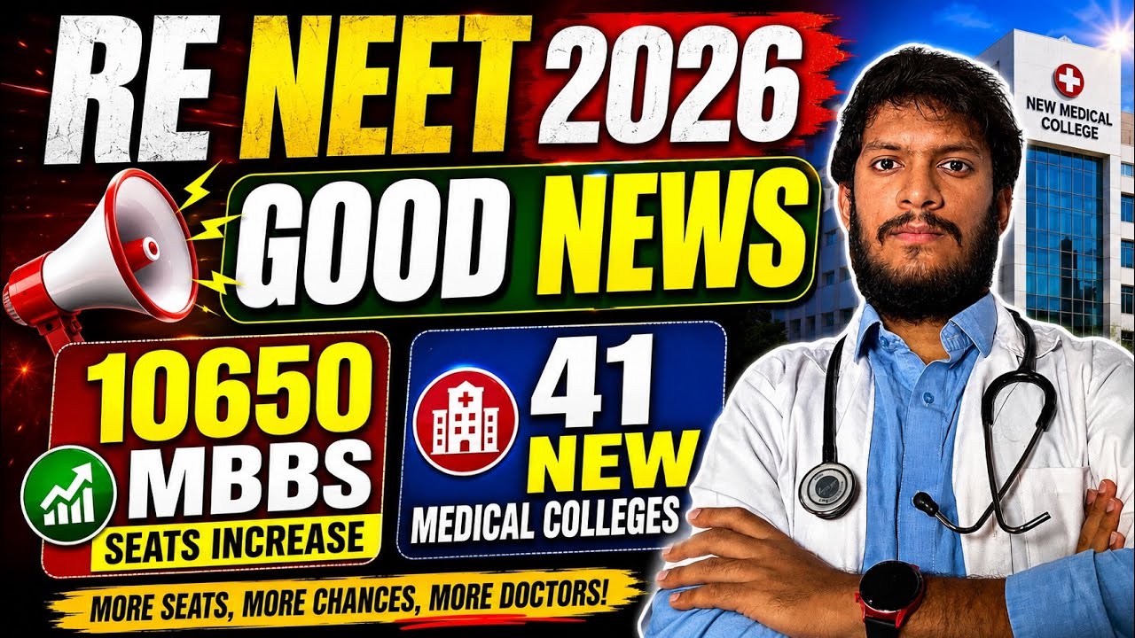 🚨 RE NEET 2026 BIG GOOD NEWS 🔥 10,650 MBBS Seats Increased | 41 New Medical Colleges #reneet2026 