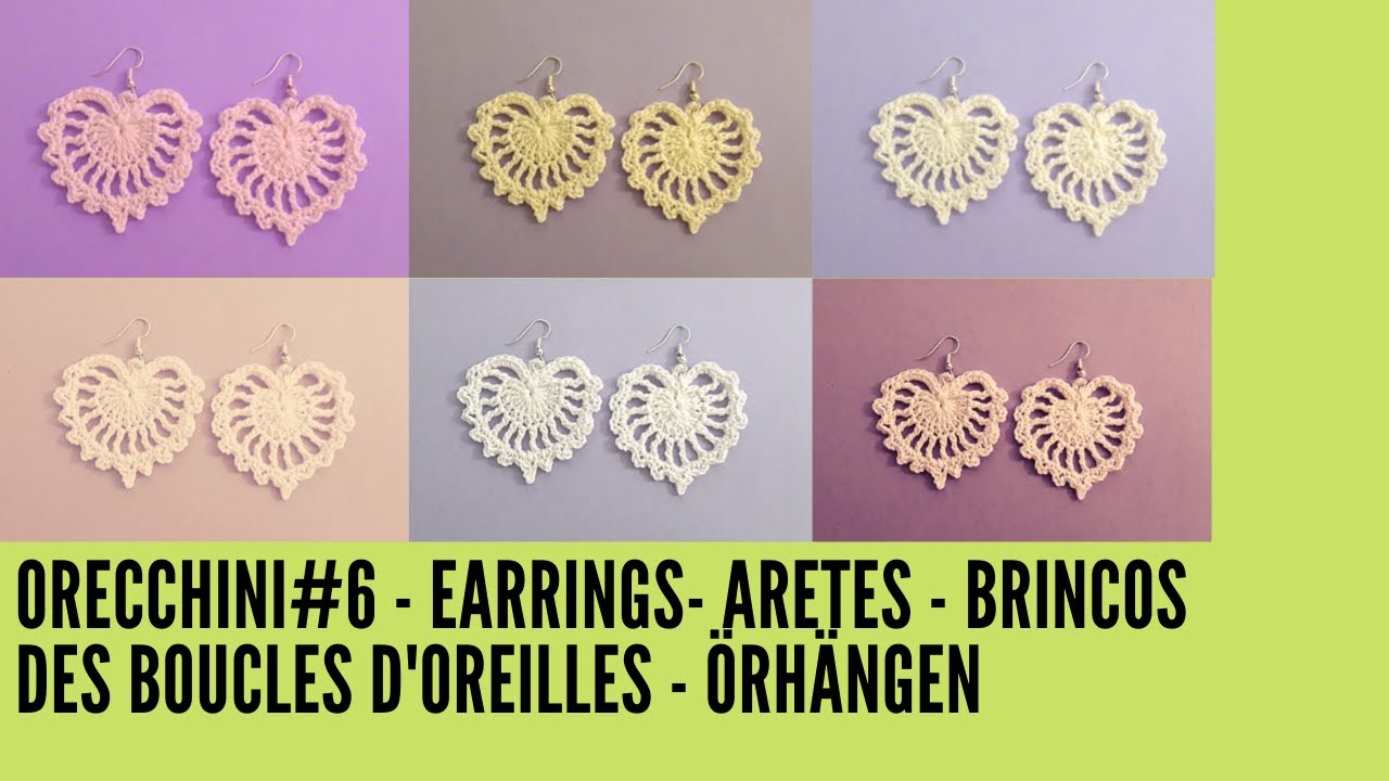 Orecchini #6  all'uncinetto Tutorial -  Earrings DIY - Aretes - Tutorial