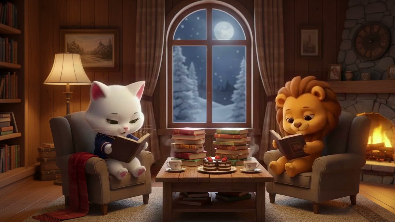 Yoyo reads book with Leo in their cozy warm house. lofi | study📚, relax  