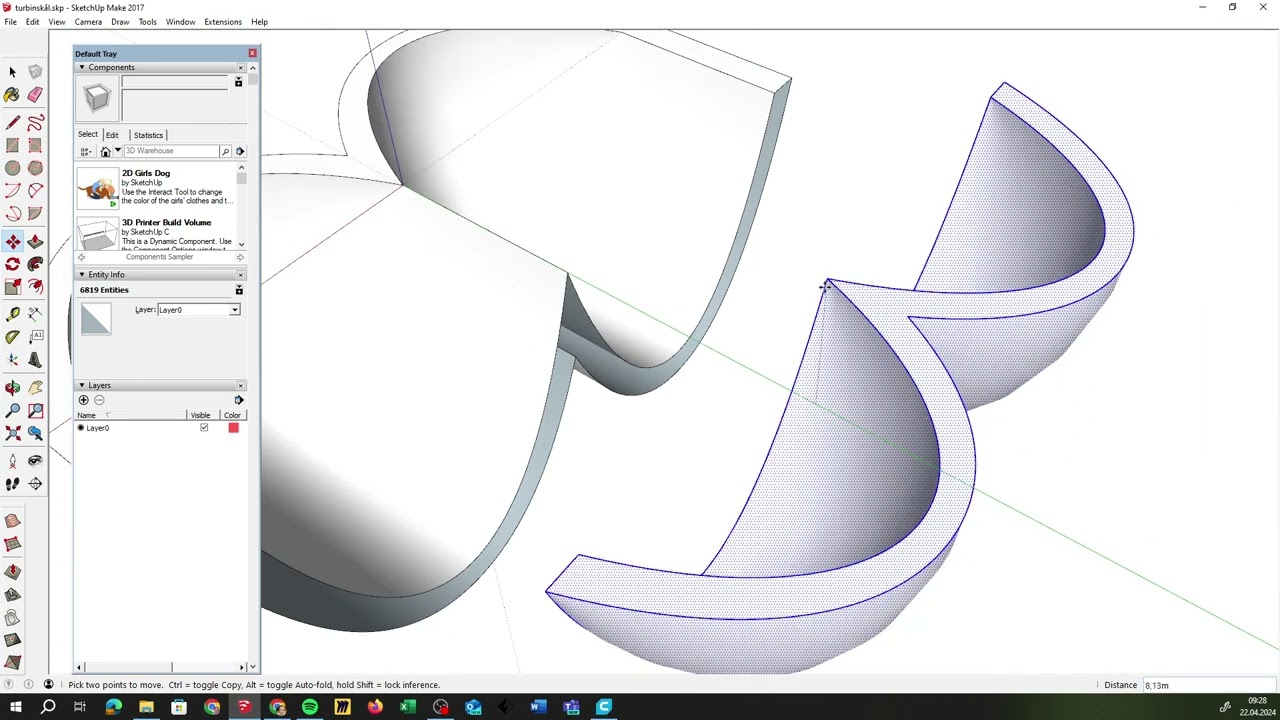 Talentsenter i realfag. Tegn turbinskål i Sketchup