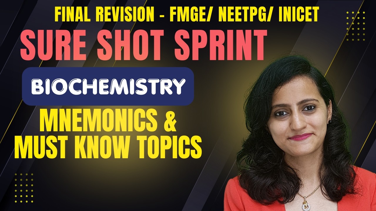 Biochemistry Sure Shot Sprint by Dr.Nikita | Mnemonics & Must-Know Topics for FMGE, NEET PG & INICET