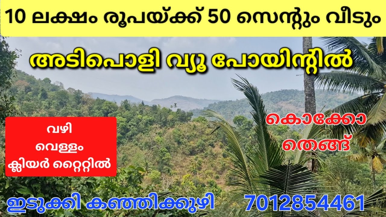 വെറും 10 ലക്ഷം രൂപയ്ക്ക്. 50 സെന്റും വീടും അടിപൊളി വ്യൂ പോയിന്റിൽ. വഴി വെള്ളം. ഇടുക്കി കഞ്ഞിക്കുഴി 👇
