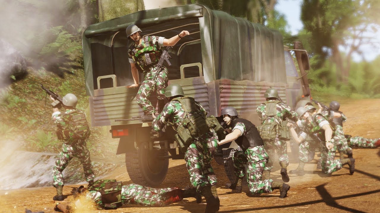 Indonesia TNI Ambush by rebels in Aceh - Arma III Machinima