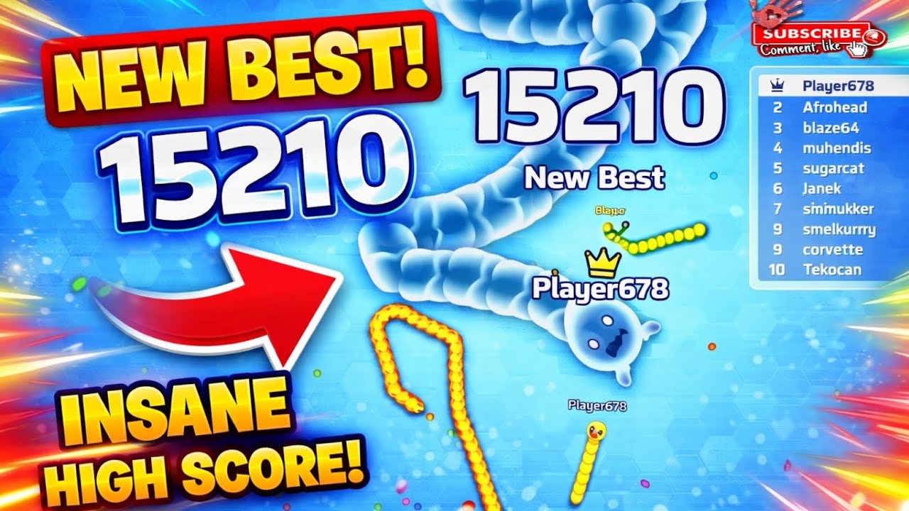 Unbelievable 15210 Score | snake.io Gameplay | new best gameplay 