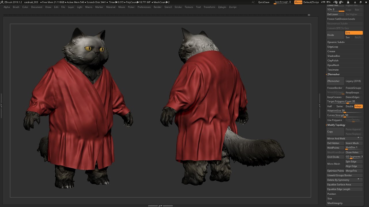 Cloth Sculpting Timelapse