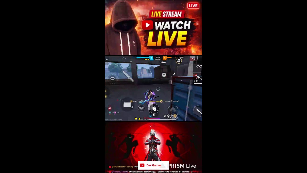 DEV GAMER LIVE 🔴 | Pro Gameplay + Custom Room | Come Join! LIVE 🔴 Free Fire With Subscribers | Dev