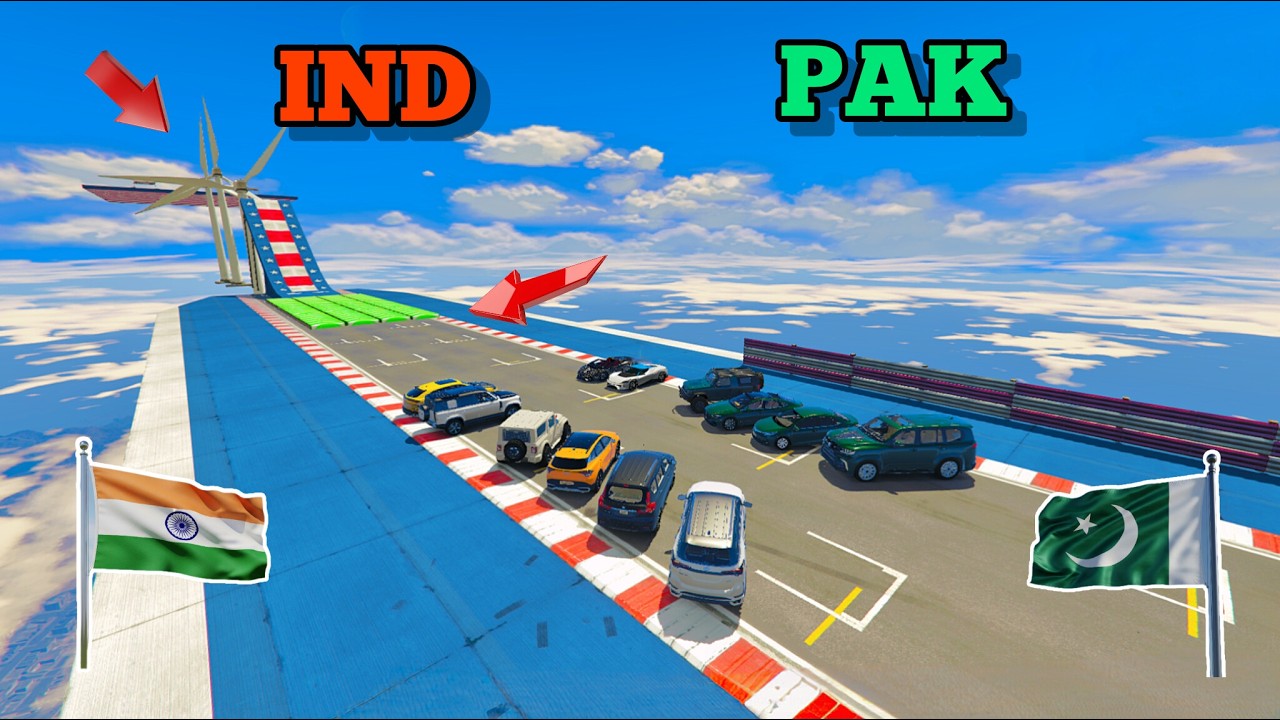 Crazy Stunt Ramp Challenge | Pakistan Vs Indian Cars | GTA 5 Gameplay