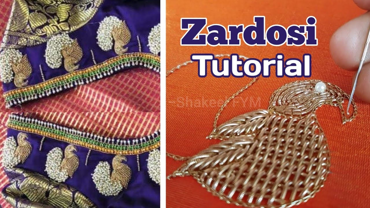 #ZardosiWork #ZardosiTutorial Zardosi peacock design Tutorial