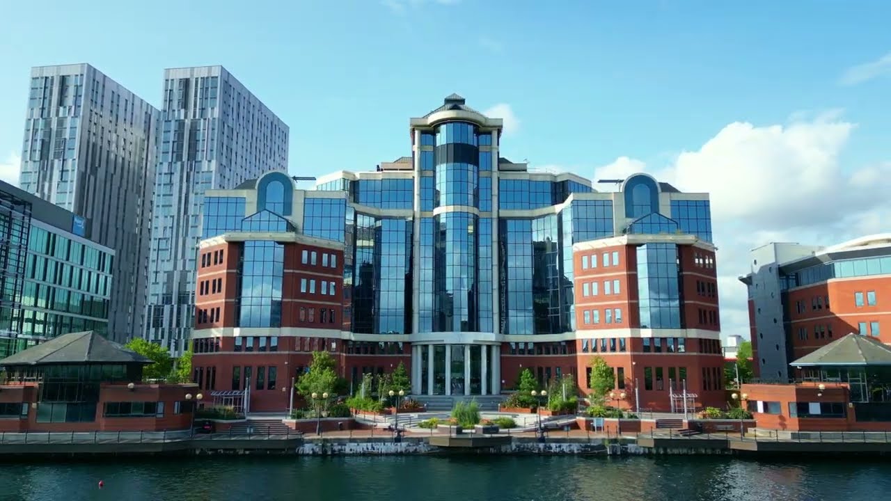 Salford Quays 4K Drone Footage -  Stock footage - Drone videography - Landscape