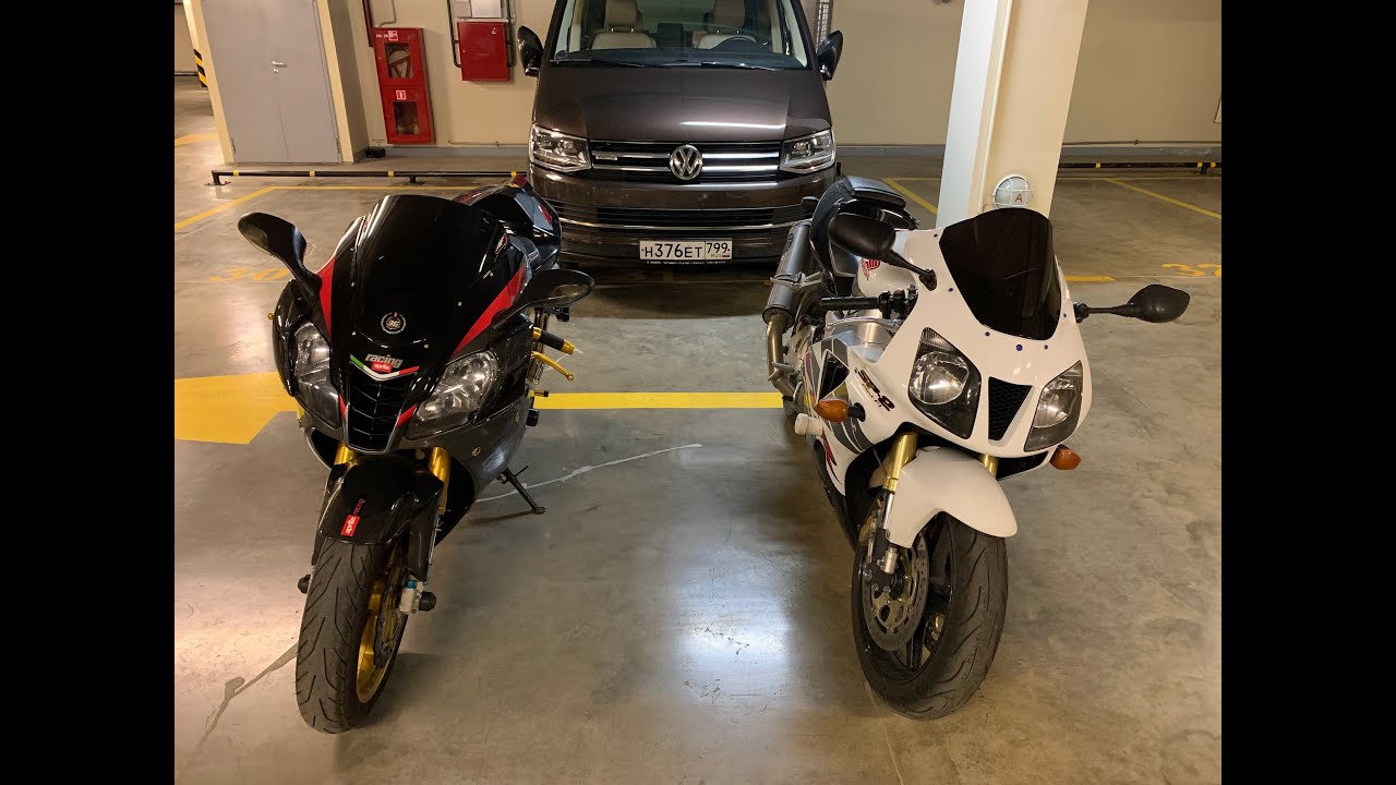 Sound battle Honda VTR1000SP2 vs Aprilia RSV1000R