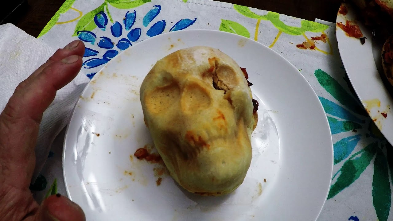 The Walking Dead Pizza Skull Tribute. Morgan, Daryl, Michonne, Negan
