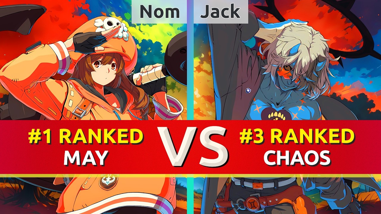 GGST ▰ Nom (#1 Ranked May) vs Jack (#3 Ranked Chaos). High Level Gameplay