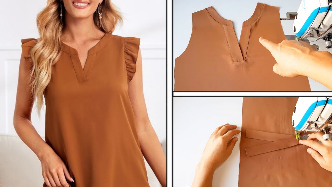 Sewing a collar is very fast and beautiful in this way, sewing tips and tricks