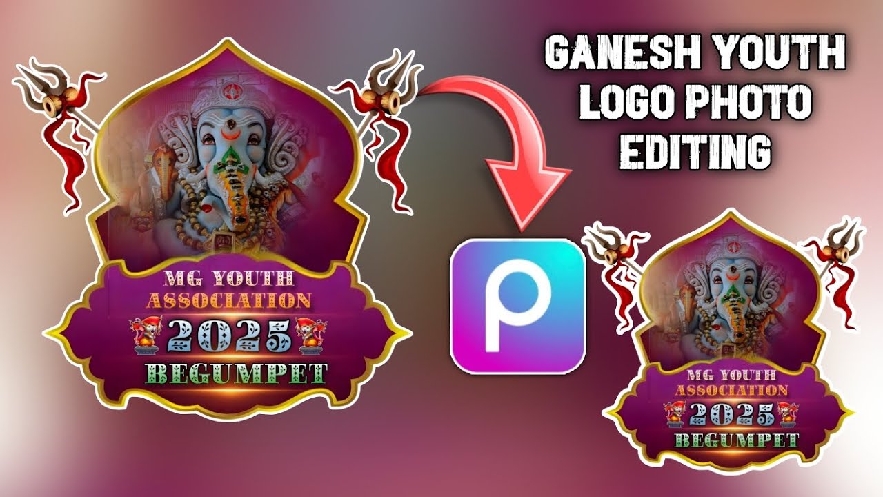 Ganesh chaturthi youth logo photo editing in Telugu on PicsArt App watch the full tutorial 📸👇