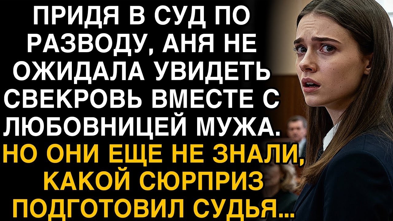 В СУДЕ ПО РАЗВОДУ АНЯ УВИДЕЛА СВЕКРОВЬ И ЛЮБОВНИЦУ МУЖА. НО СЮРПРИЗ СУДЬИ ОНИ ЗАПОМНИЛИ НАВСЕГДА.