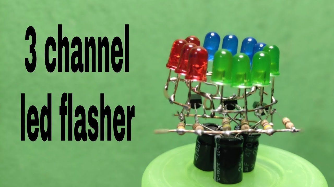 Awesome 3 channel LED flasher circuit using Transistor