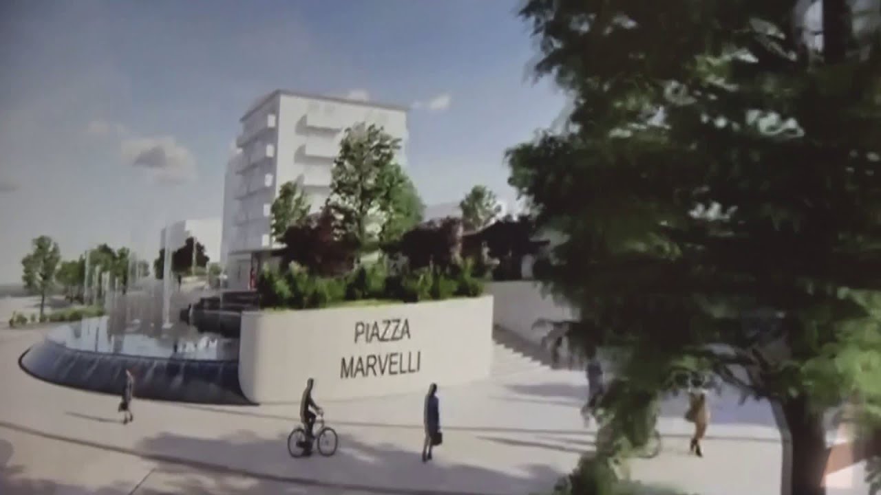 Ecco la nuova piazza Marvelli: locali, boulevard, giochi d'acqua e verde