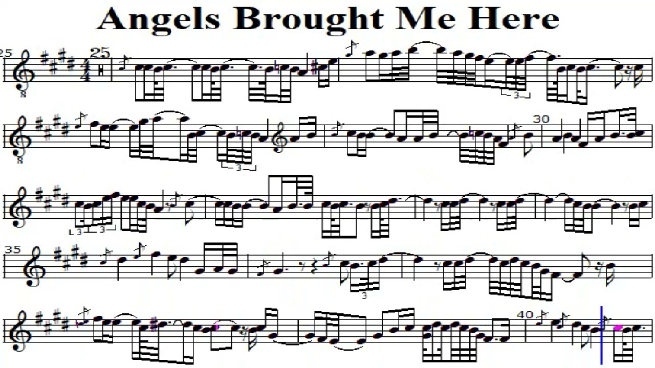 ANGELS BROUGHT ME HERE ALTO SAX SHEET MUSIC
