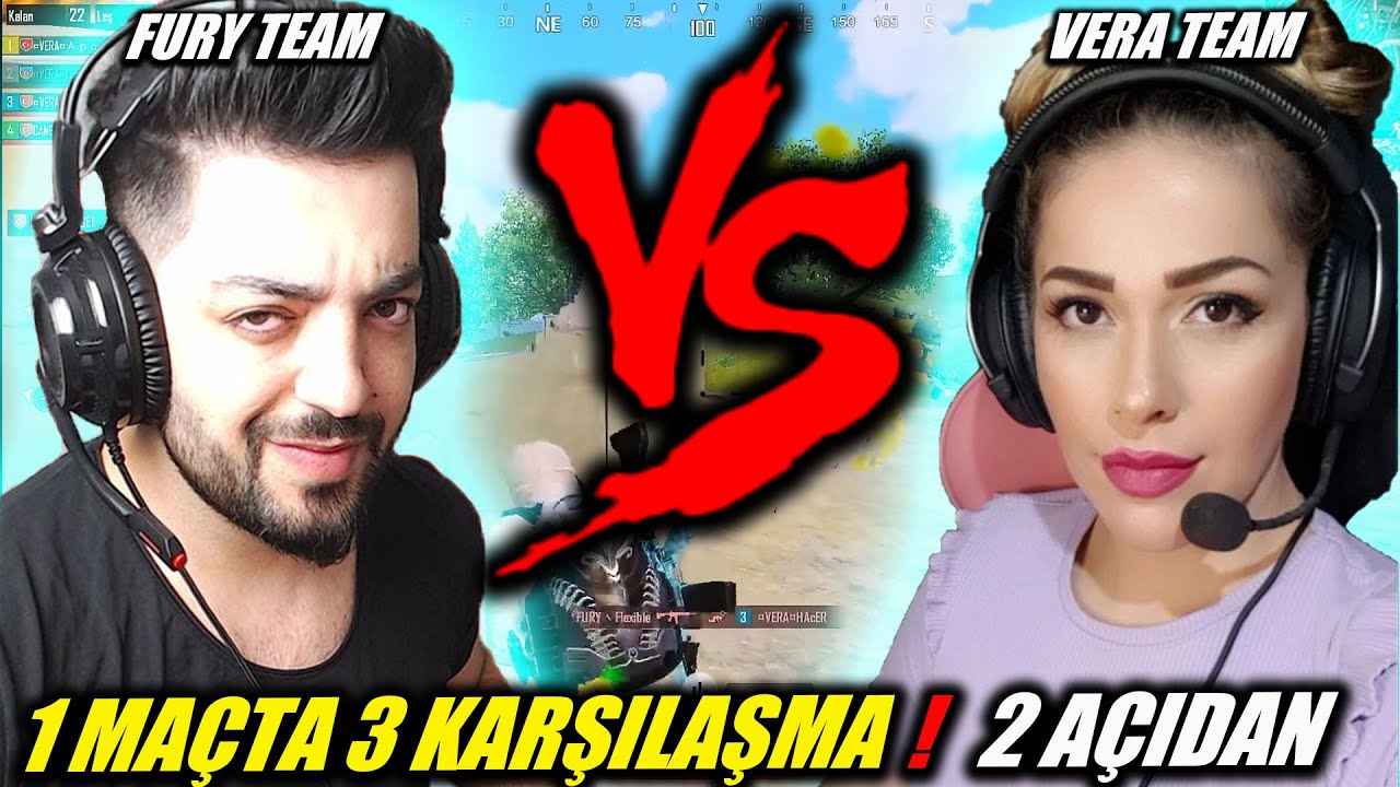 FATİH LİGİNDE FURY ERSİN YEKİN TEAM VS VERA HACER TEAM ! 2 AÇIDAN  3 KARŞILAŞMA ! PUBG Mobile
