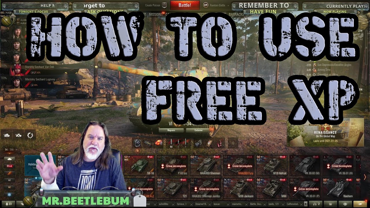 WOT || How To Use Free XP