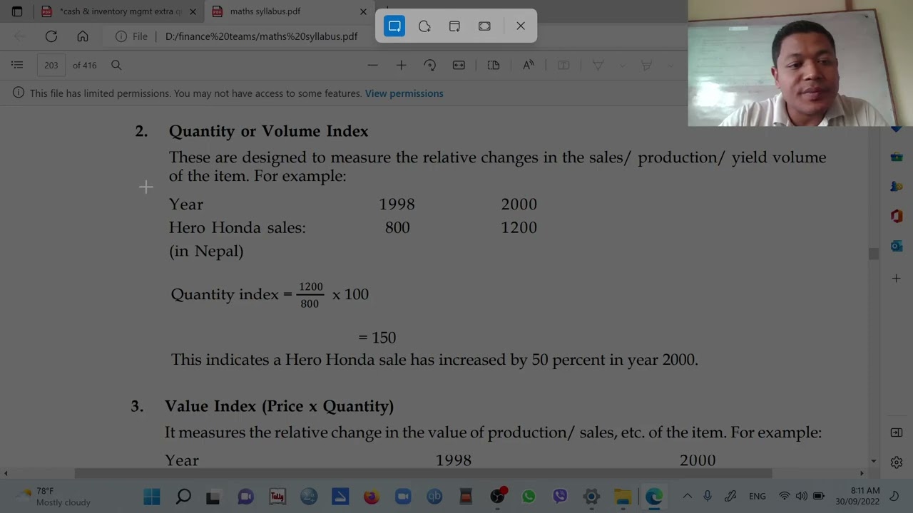 Lecture 52 Index Number