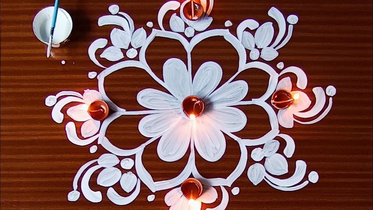 Simple and beautiful round alpona for diwali/diwali rangoli design 2025/diwali special rangoli