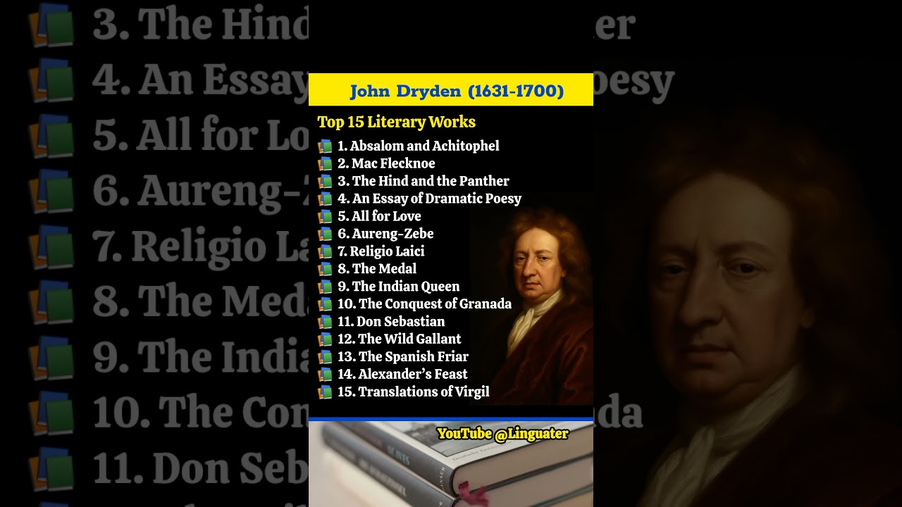 John Dryden Top 15 Literary Works
