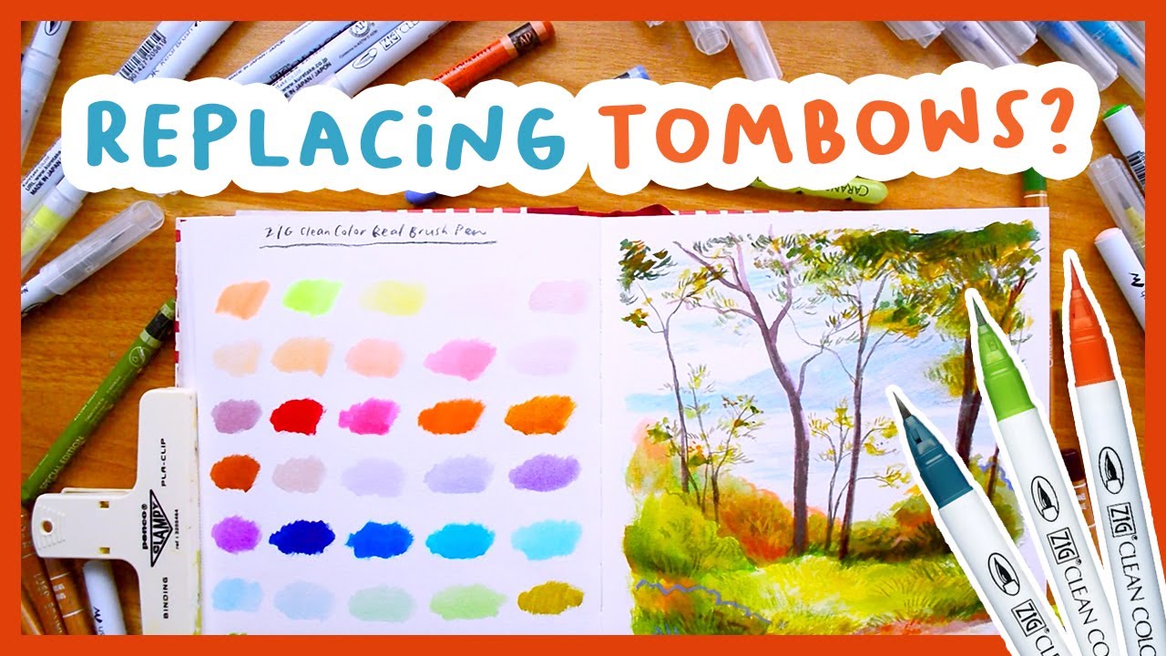 New brush pens! Painting a landscape with Kuretake Zig Brush Pens 🎨✨
