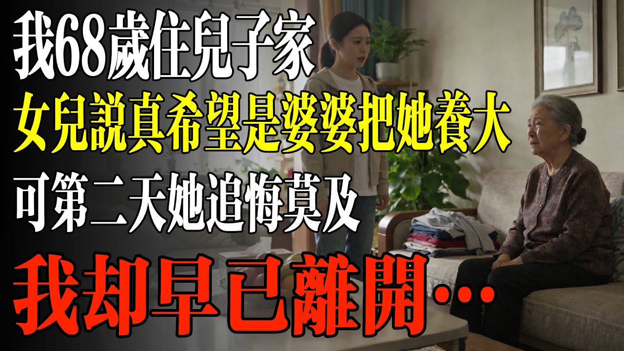 我69歲住女婿家，女兒說真希望是婆婆把她養大。可第二天她追悔莫及，我卻早已離開…#幸福 #人生 #故事 #老年 #退休後 #情感 #人生感悟 #養生 #哲理 #老年生活