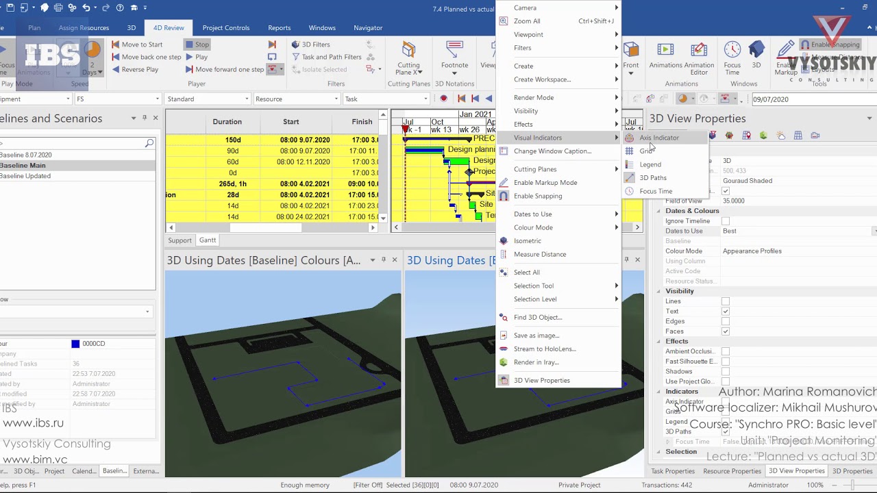[Synchro PRO Basic] Planned vs actual 3D