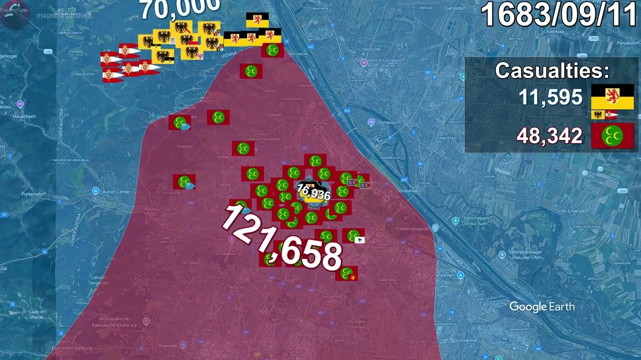 Battle of Vienna using Google Earth