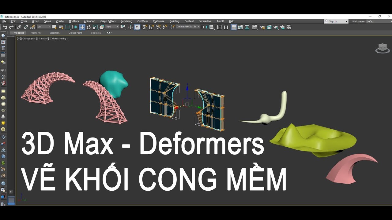VẼ KHỐI MỀM KHỐI CONG 3D MAX FREE DEFORMERS 3dclass.net Mr.Hoang3D online