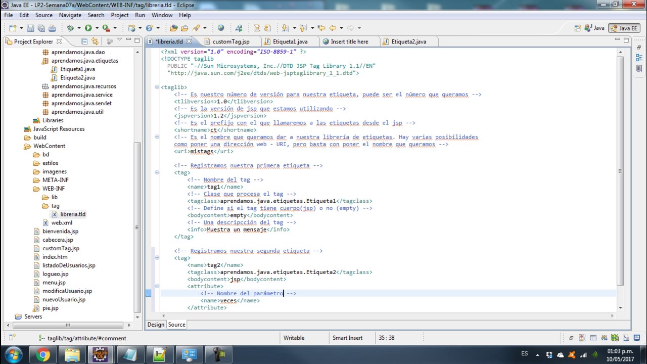 Crear un proyecto Web Java en Eclipse con Servlets, JSPs, DAO, MySql (P10 - CustomTag y Jmesa)