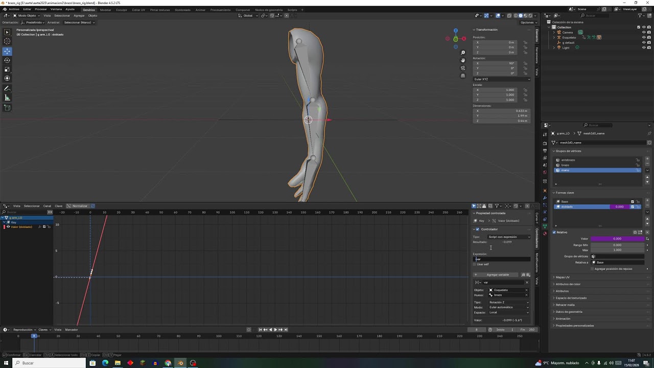 Blender: ShapeKeys para corregir pesos