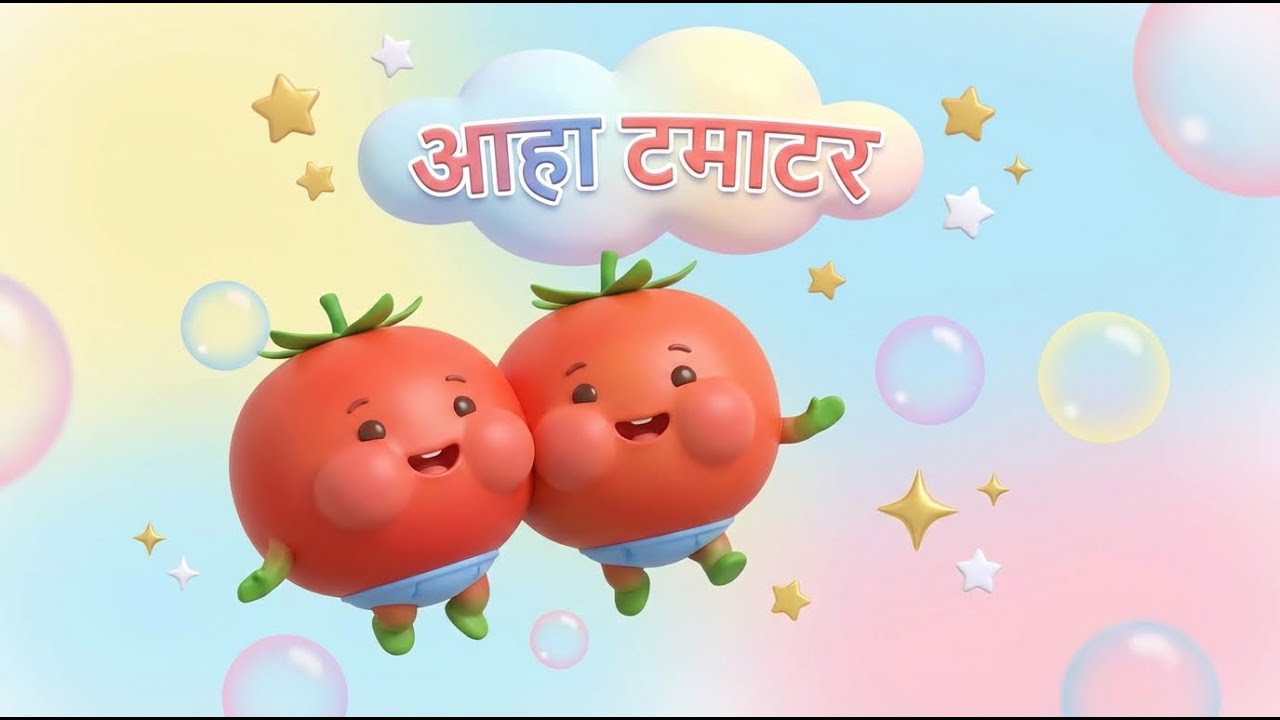 आहा टमाटर !!AAh Tamatar nursery rhymes #kids songs. #Familyfun #children song#preschool