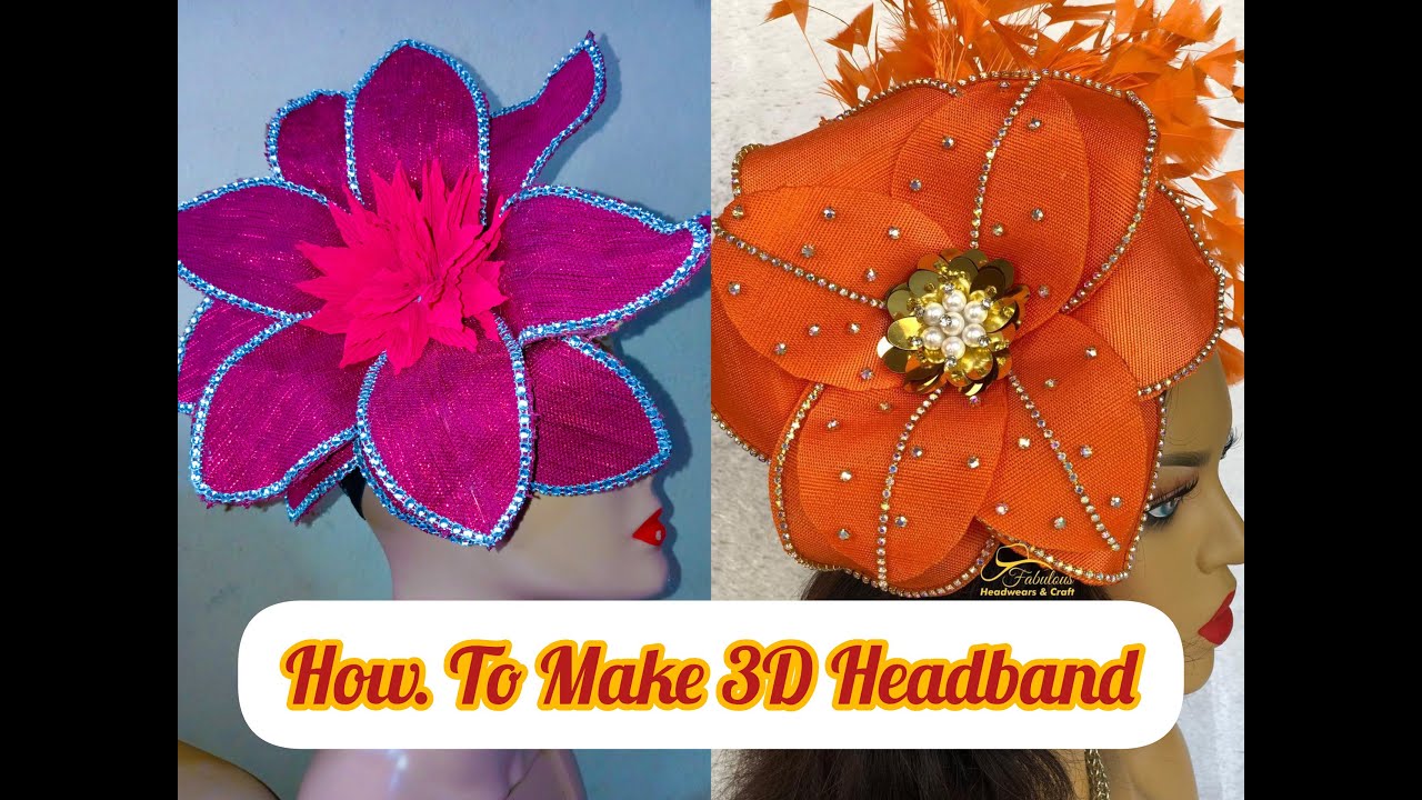 How To Make 3D Headband, Asoeke Leaf Design Bow Headband. #beyourownboss  #ruffles #fashion #turban