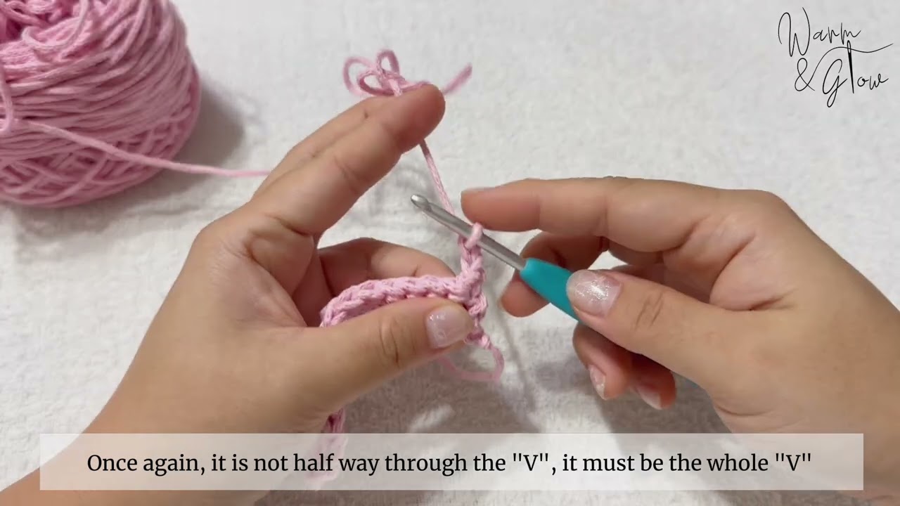 Double Crochet (DC) stitch | Introduction to Crochet #6 | Crochet for Beginners | Warm & Glow