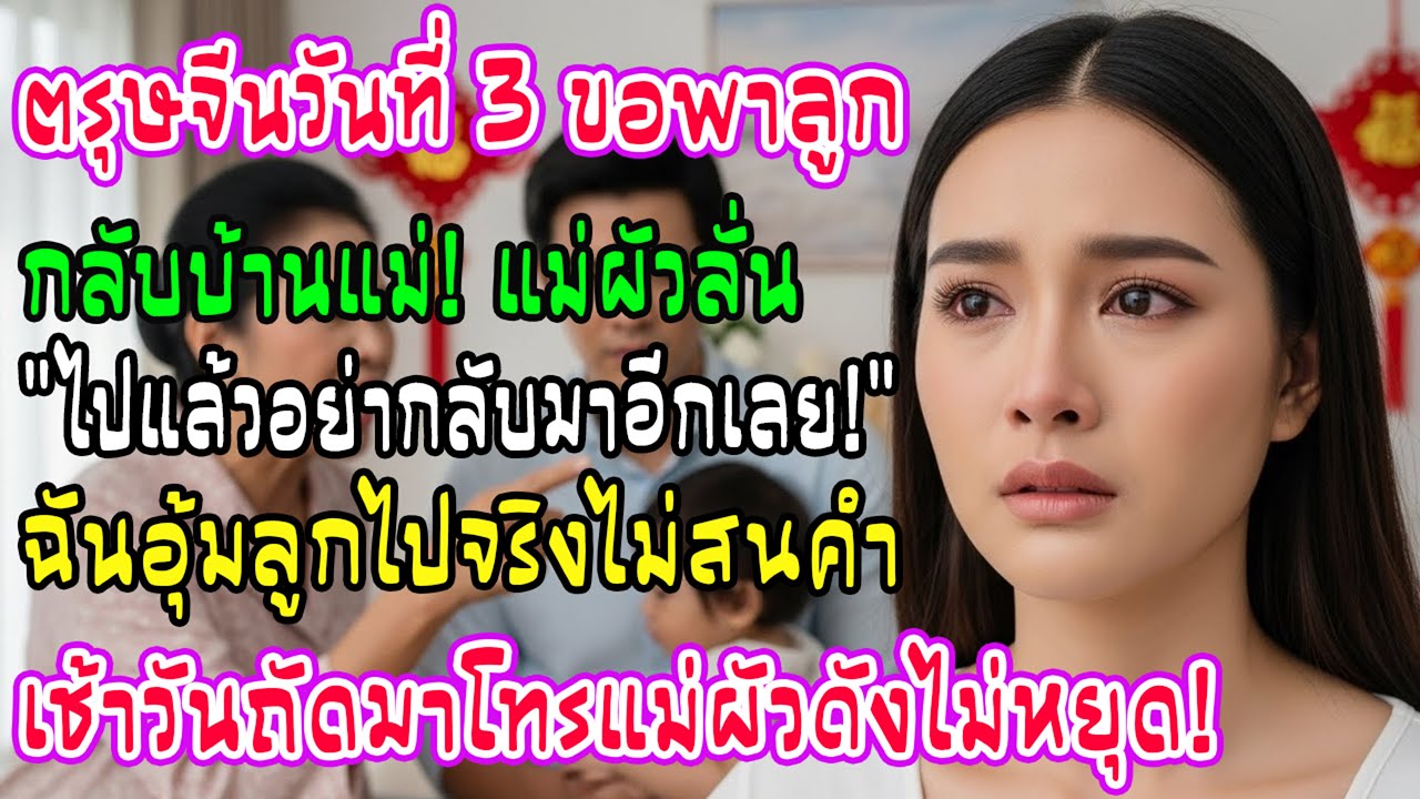 มื้อสามตรุษจีน ฉันอุ้มลูกกลับบ้านแม่ แม่สามีตะคอกไปแล้วอย่ากลับมา เช้าถัดมาโทรไม่หยุด