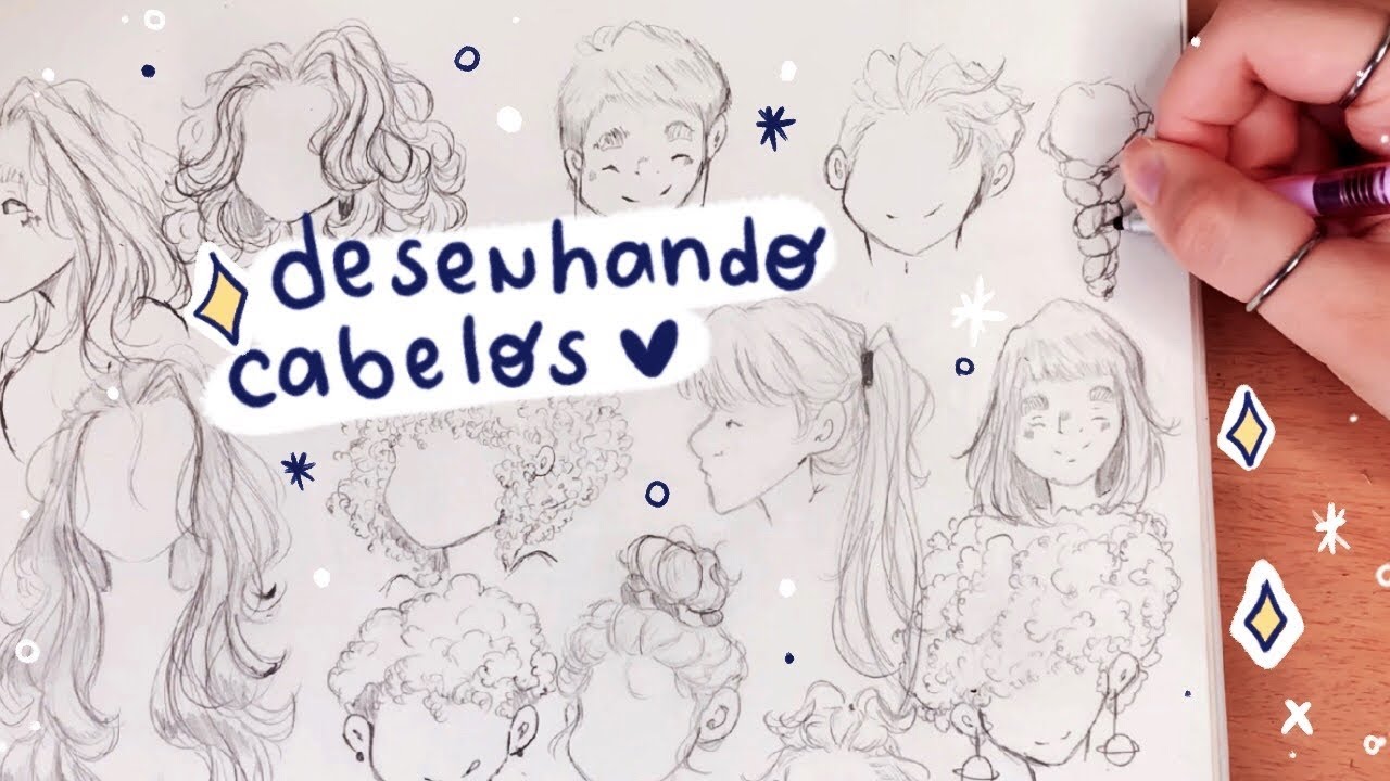 ✏️☁️ desenhando cabelos! {no papel} ✨ dicas e estilos diferentes 🌿