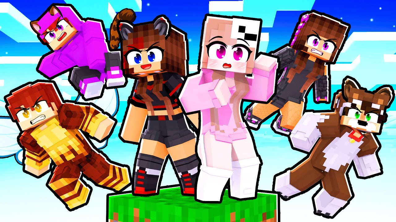O FILME - SOBREVIVENDO em APENAS um BLOCO com MIL PESSOAS no MINECRAFT!