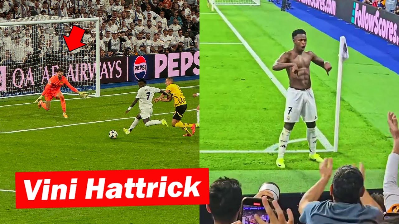 Real Madrid Fans Reactions to Vinicius Jr. Hattrick vs Dortmund