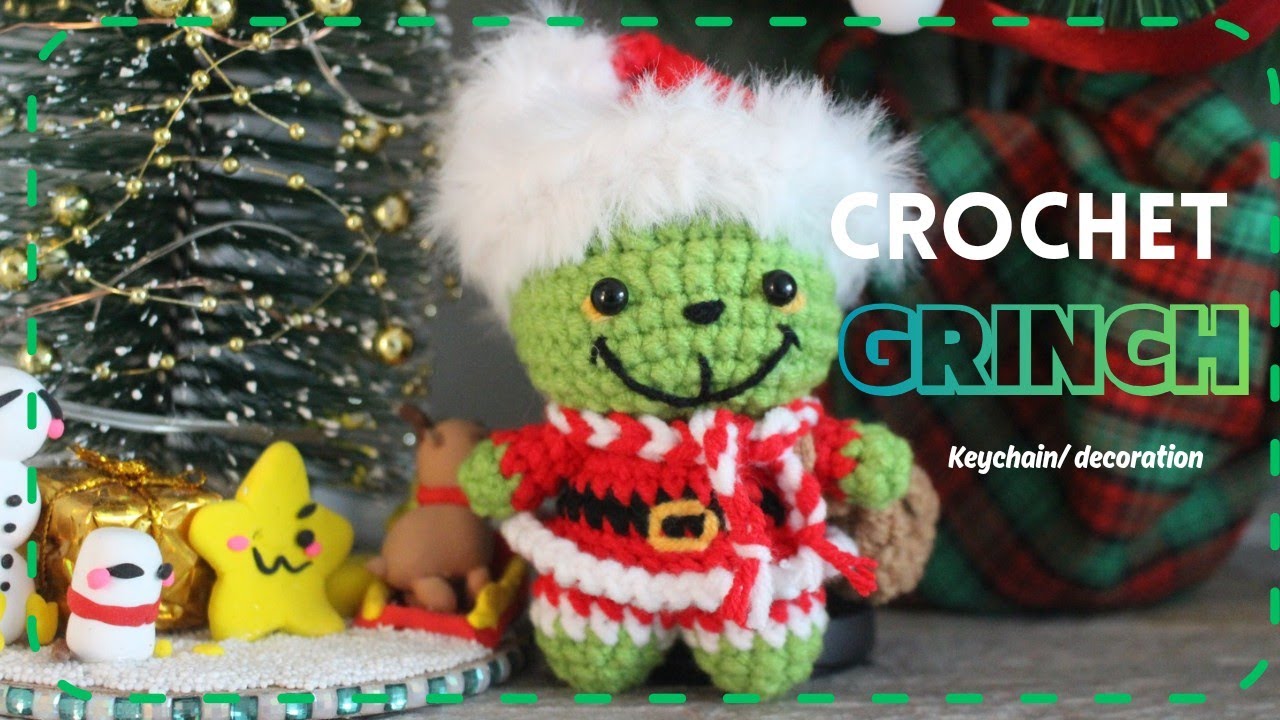 Crochet GRINCH keychain/decoration 