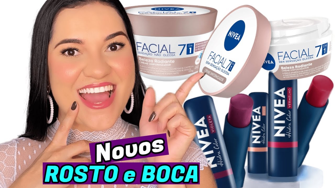 NOVIDADE HIDRATANTE NIVEA - NOVO CREME FACIAL 7 EM 1 E HIDRATANTE LABIAL NIVEA COM COR HIDRA COLOR